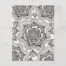 Super Black und White Mandala Muster Postkarte