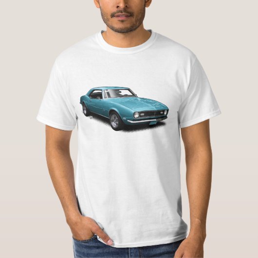Super blaues Camaro auf weißem T - Shirt (Vorderseite)
