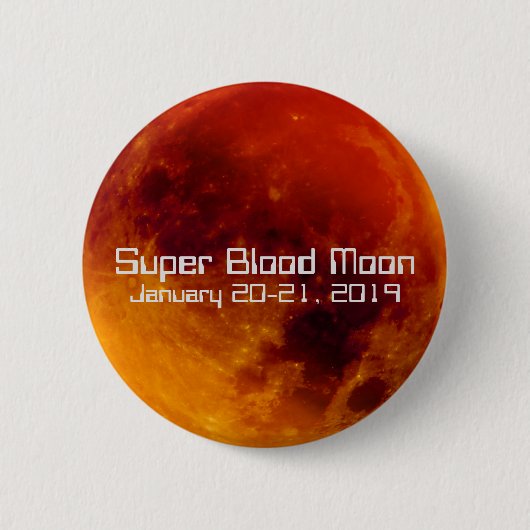 Super Blood Moon Eclipse 2019 Button (Vorderseite)