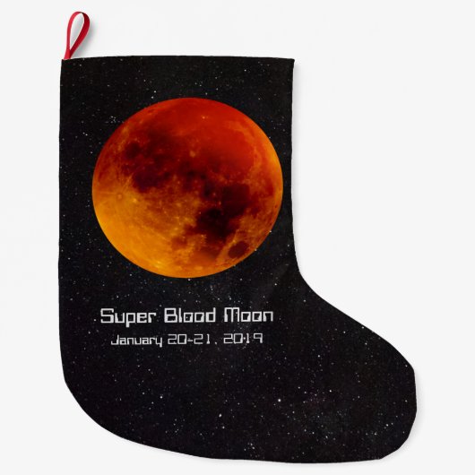 Super Blood Moon Eclipse 2019 Großer Weihnachtsstrumpf (Vorderseite)