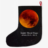 Super Blood Moon Eclipse 2019 Großer Weihnachtsstrumpf (Rückseite)