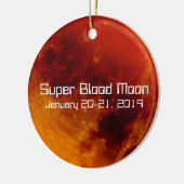 Super Blood Moon Eclipse 2019 Keramik Ornament (Links)