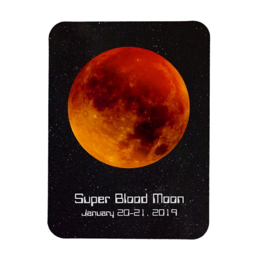 Super Blood Moon Eclipse 2019 Magnet (Vertikal)