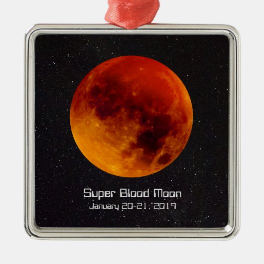 Super Blood Moon Eclipse 2019 Ornament Aus Metall (Vorne)