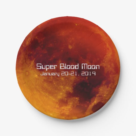 Super Blood Moon Eclipse 2019 Pappteller (Vorderseite)