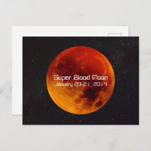 Super Blood Moon Eclipse 2019 Postkarte (Vorne/Hinten)