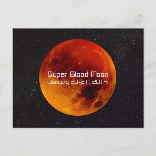 Super Blood Moon Eclipse 2019 Postkarte (Vorderseite)