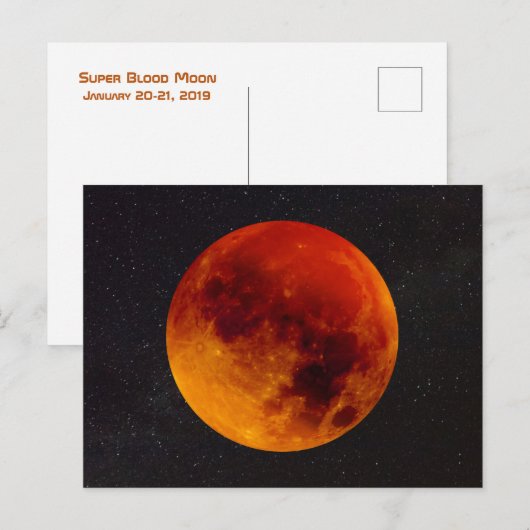 Super Blood Moon Eclipse 2019 Postkarte (Vorne/Hinten)