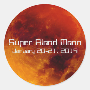 Super Blood Moon Eclipse 2019 Runder Aufkleber