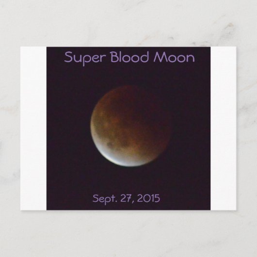 Super Blood Moon vom 27. September 2015 Postkarte (Vorderseite)