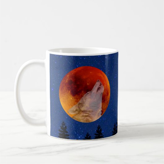 Super Blood Wolf Moon 2019 Kaffeetasse (Links)