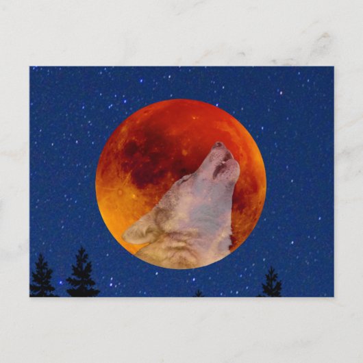 Super Blood Wolf Moon 2019 Postkarte (Vorderseite)