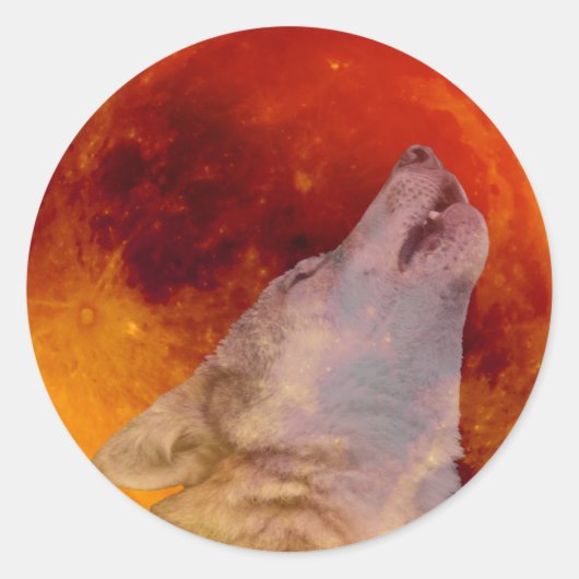 Super Blood Wolf Moon 2019 Runder Aufkleber (Vorderseite)