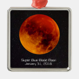 Super Blue Blood Moon 2018 Ornament Aus Metall