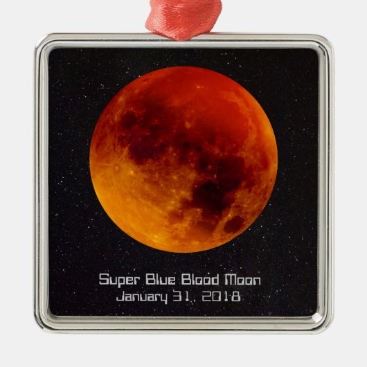 Super Blue Blood Moon 2018 Ornament Aus Metall (Vorne)
