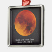 Super Blue Blood Moon 2018 Ornament Aus Metall (Links)