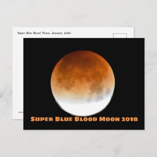 Super Blue Blood Moon 2018 Postkarte (Vorne/Hinten)