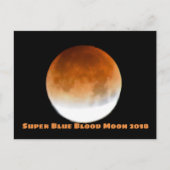 Super Blue Blood Moon 2018 Postkarte (Vorderseite)