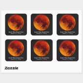Super Blue Blood Moon 2018 Quadratischer Aufkleber (Blatt)