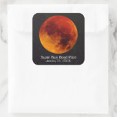 Super Blue Blood Moon 2018 Quadratischer Aufkleber (Tasche)