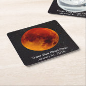 Super Blue Blood Moon 2018 Rechteckiger Pappuntersetzer (angewinkelt)