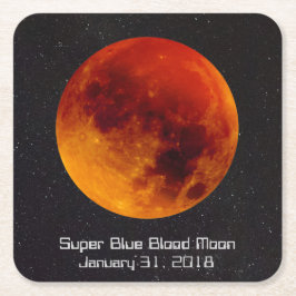 Super Blue Blood Moon 2018 Rechteckiger Pappuntersetzer
