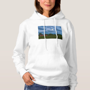 Super Blume über einer Scheune Hoodie