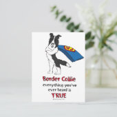 Super Border Collie Black Postkarte (Stehend Vorderseite)