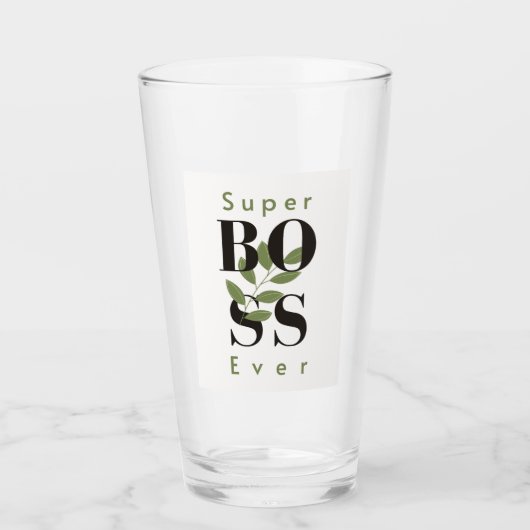 Super Boss Ever Glass Cup Geschenk für den Chef Glas (Vorderseite)
