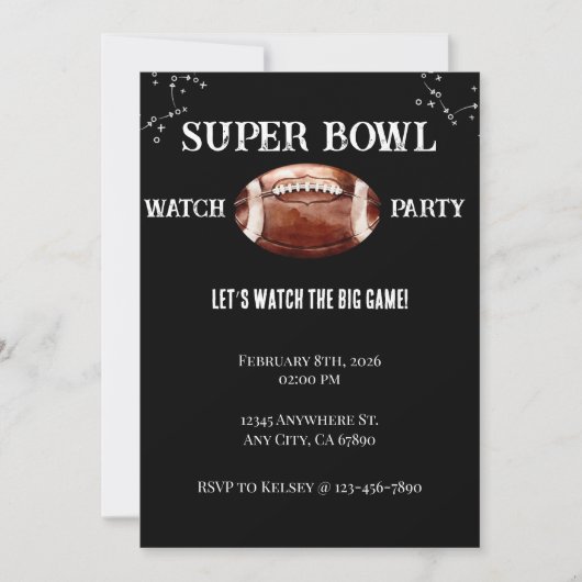 Super Bowl Invitation Einladung (Vorderseite)
