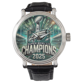 SUPER BOWL LIX CHAMPIONSHANDLUNG BLACK LETHER WATC ARMBANDUHR