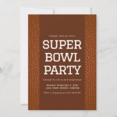 Super Bowl Party Einladung mit Football Texture (Vorderseite)
