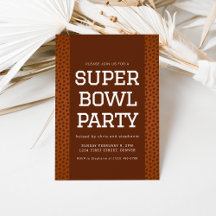 Super Bowl Party Einladung mit Football Texture
