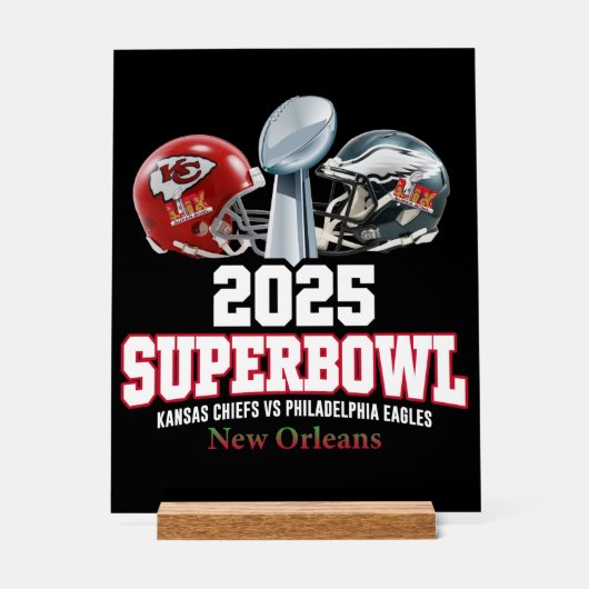 Super Bowl Showdown 2025 Acrylschild (Vorderseite)