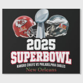 Super Bowl Showdown 2025 Geschenkpapier (Flach)