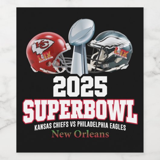 Super Bowl Showdown 2025 Weinetikett (Einzelnes Label)