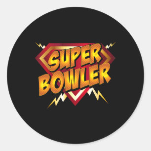 Super Bowler Funny Bowling Gift Idea Runder Aufkleber