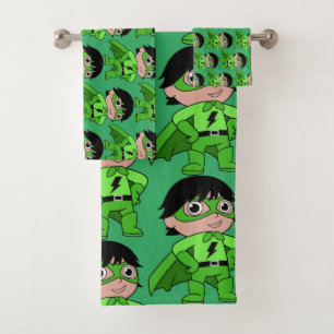 Super Boy Action Hero Badhandtuch Set