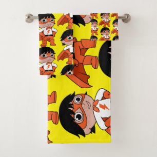 Super Boy Action Hero Badhandtuch Set