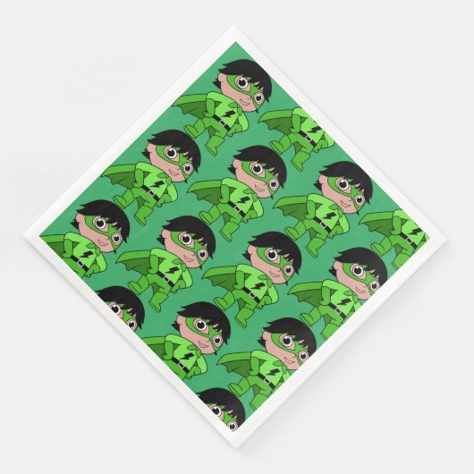 Super Boy Action Hero Serviette (Ecke)