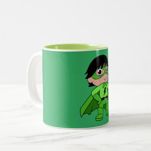 Super Boy Action Hero Zweifarbige Tasse (Vorderseite Links)