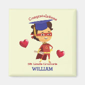 Super Boy Glückwunsch 5. Klasse Magnet (Vorne)