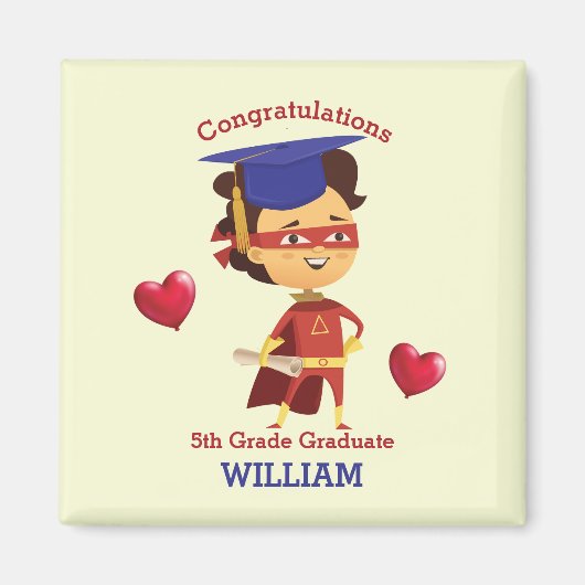 Super Boy Glückwunsch 5. Klasse Magnet (Vorne)