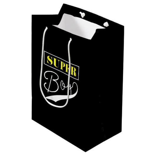 Super Boy Mittlere Geschenktüte (Vorderseite Schrägansicht)