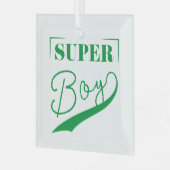 Super Boy Ornament Aus Glas (Vorderseite links)