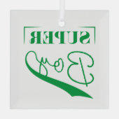 Super Boy Ornament Aus Glas (Rückseite)