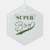 Super Boy Ornament Aus Glas (Vorderseite)