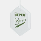 Super Boy Ornament Aus Glas (Vorderseite Links)