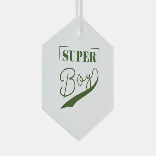 Super Boy Ornament Aus Glas (Vorderseite Rechts)