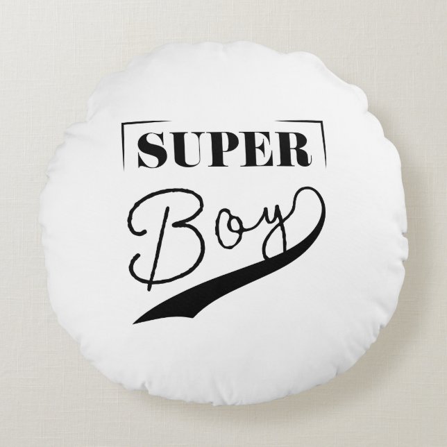 Super Boy Rundes Kissen (Vorderseite)